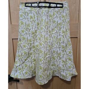 Gap Stretch Womens Floral A-Line Skirt White & Green Size 4 fairy core